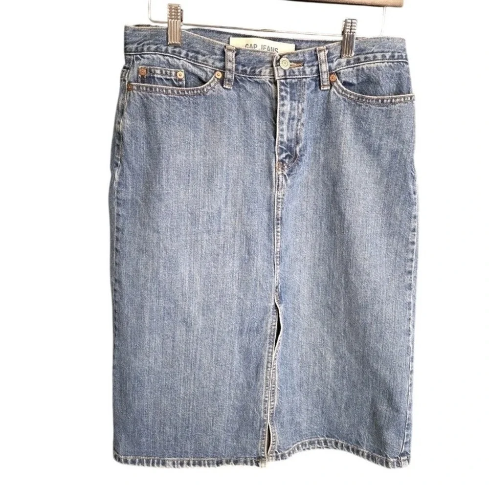 Gap 6 Denim Pencil Skirt Womens Blue‎ Midi Y2K Casual 14191700 02/SP02